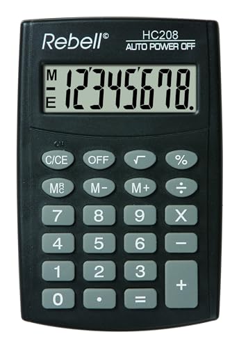 REBELL Calculatrice hc208 de re plus simple, affichage 8 chi