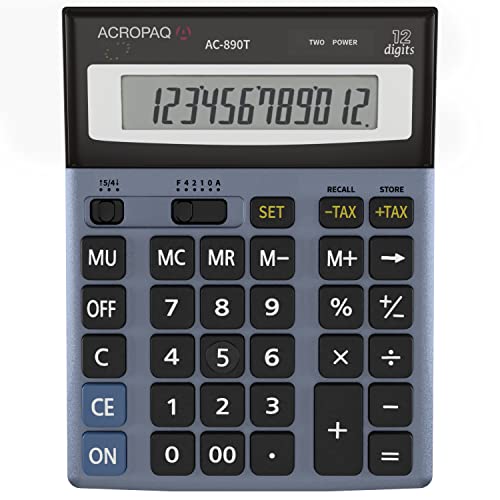 ACROPAQ - Calculatrice de bureau, à grosses touches - Écran 