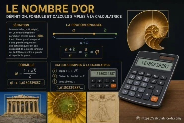 Le nombre d'or : définition, formule et calculs simples à la calculatrice