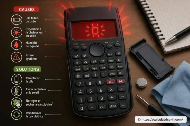 Calculatrice qui clignote rouge : causes et solutions