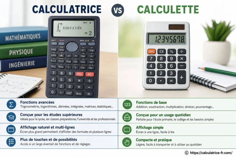 Différence entre une calculatrice et une calculette : que choisir ?