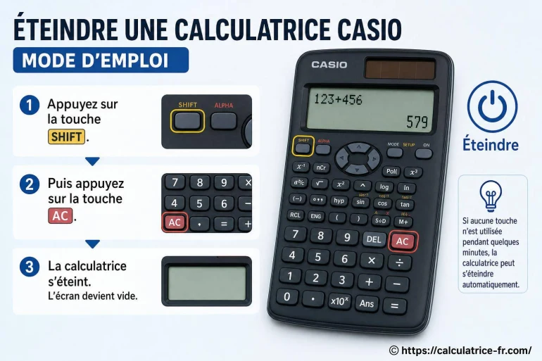 Éteindre une calculatrice Casio : mode d’emploi simple ?