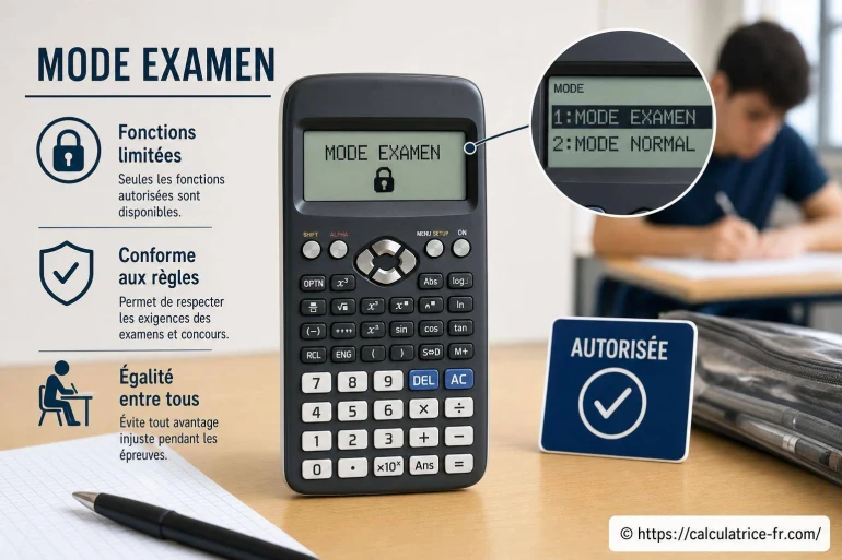 Qu'est-ce que le mode examen d'une calculatrice ?