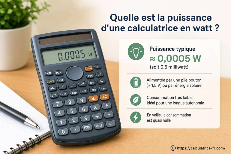 Quelle est la puissance d'une calculatrice en watt ?