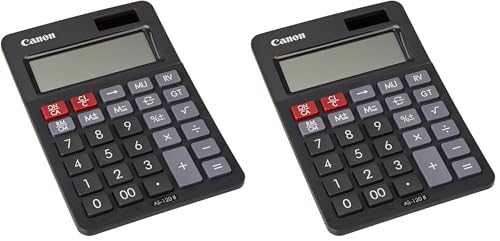 Canon Calculatrice de Bureau 12 Chiffres AS-120 II (Lot de 2