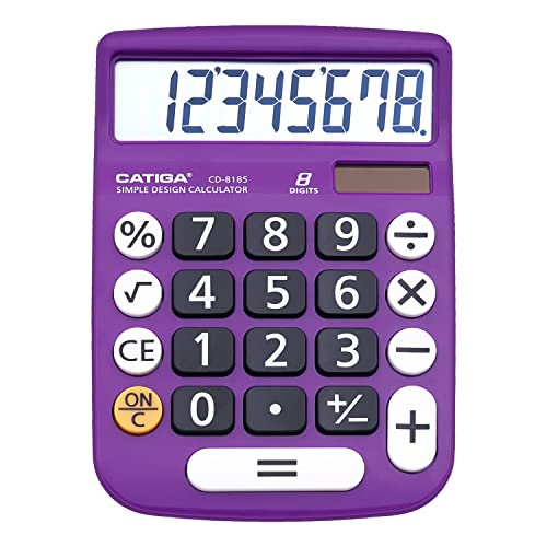 CATIGA Calculatrice de Bureau à 8 Chiffres avec énergie Sola
