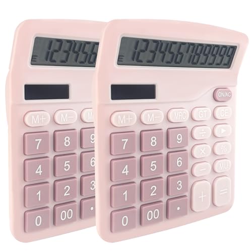 Diompirux 2 pièce Calculette de Bureau Solaire avec Écran LC