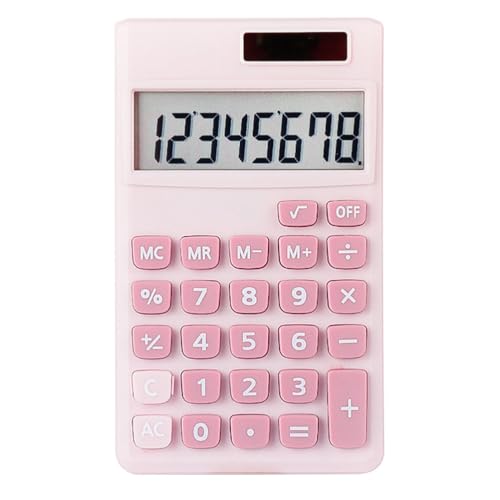 Calculatrice Solaire Mini Rose Portable