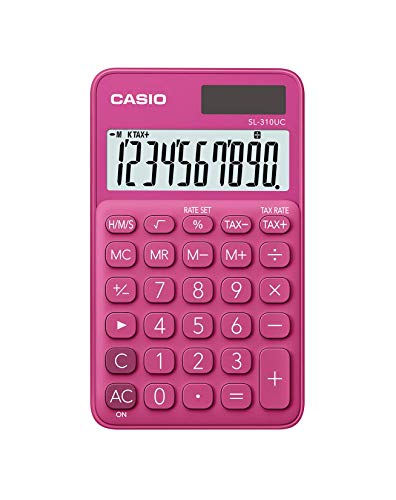 CASIO Calculatrice de poche à 10 chiffres SL-310UC-RD-S-EC, 