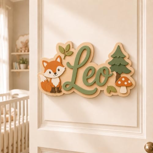 Prénom en bois personnalisé, plaque 3D en tilleul pour chamb