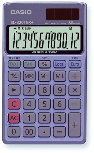 CASIO SL-320TER+ Mini-Taschenrechner, Euroumrechnung, 12-ste