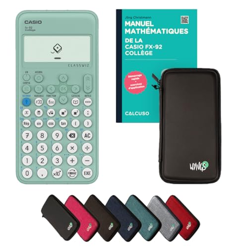 Casio fx-92 Collège avec Housse de Protection Noir et Manuel