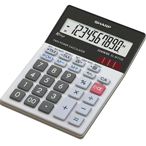 Sharp Calculatrice EL m711g, Pile/Solaire, 100 x 151.5 x 33 