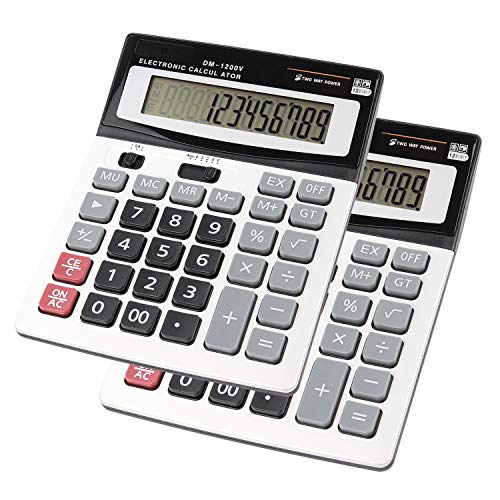 HIHUHEN Calculatrice de Bureau à 12 Chiffres, Fonction Stand