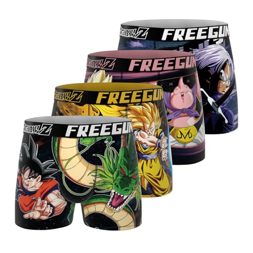 FREEGUN Boxer Caleçon Homme Dragon Ball Z, Lot de 4, Vert 15