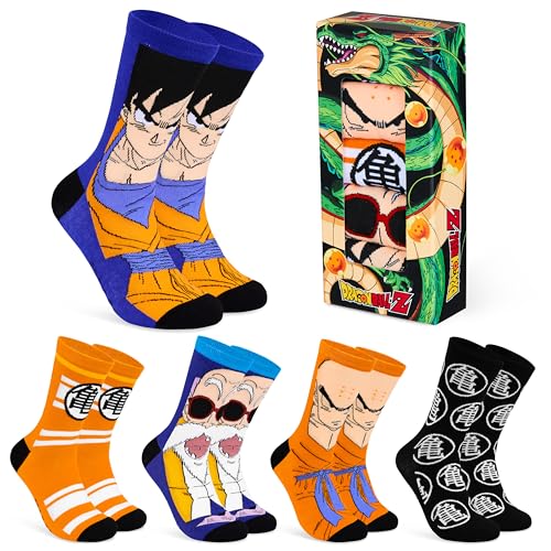 Dragon Ball Z Chaussettes Homme Fantaisie, Coffret de 5 Pair
