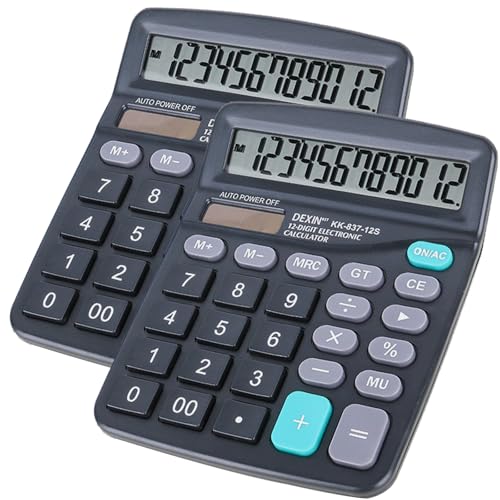 Diompirux 2 pièce Calculette de Bureau Solaire Grand Boutons