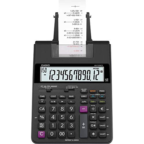 CASIO HR-150RCE druckender Rechner, 2-Farb-Druck, 12-stellig