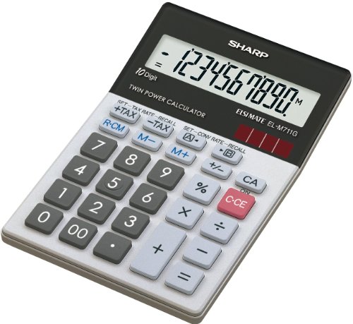 Sharp Calculatrice EL m711g, Pile/Solaire, 100 x 151.5 x 33 