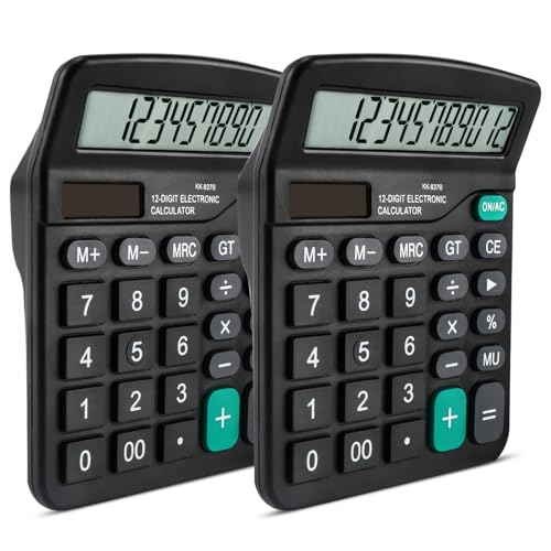 Pavlleen Calculatrice Bureau, 2 pièce 12 Chiffres Calculette