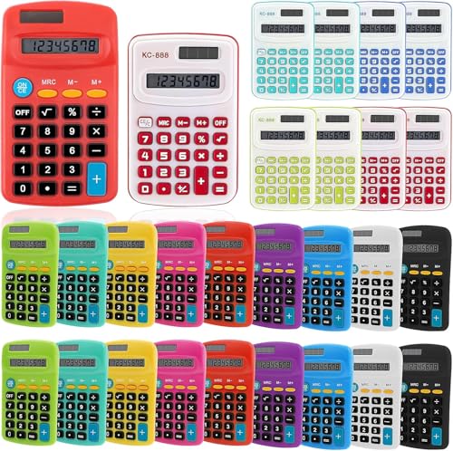 Lot de 26 Calculatrices de Poche – Mini Calculatrice à Piles