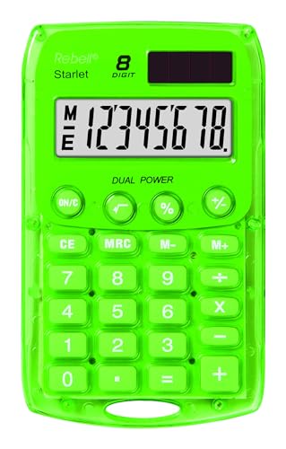 Rebel 77234V Calculatrice de poche 8 chiffres solaire/pile V