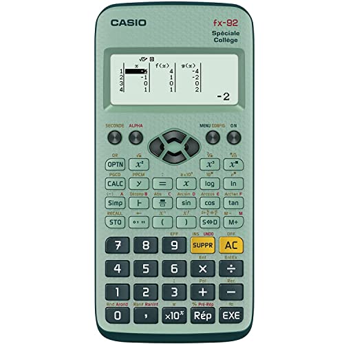 Casio FX92 College 2D+ Poche Calculatrice Scientifique Vert 