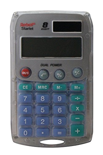Rebel 77234A Calculatrice de poche 8 chiffres solaire/pile A