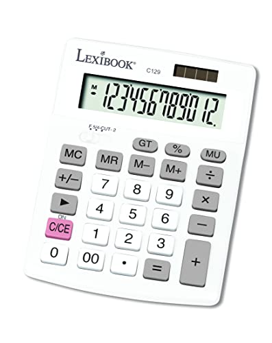 Lexibook- Calculatrice de Bureau 12 Chiffres, C129