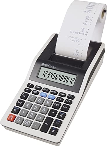 Rebell pDC10– WB Calculatrice Imprimante -blanc
