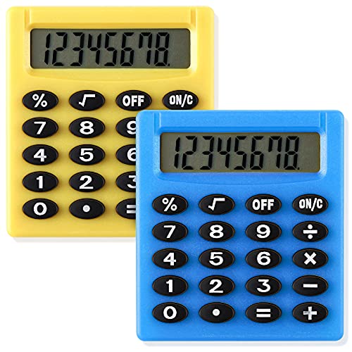 Mini Calculatrice Base Enfants, Calculatrice Pile Bouton à 8