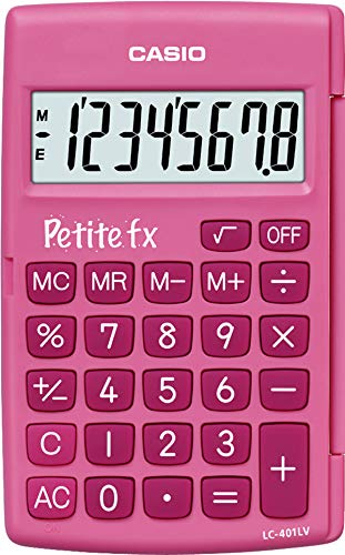 Casio Petite FX Calculatrice Scolaire 8 chiffres Rose LC-401