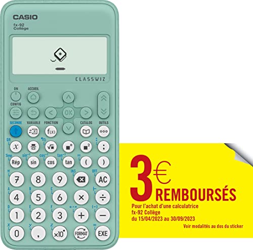 Casio Calculatrice Scolaire FX-92 collège classwiz Engineeri