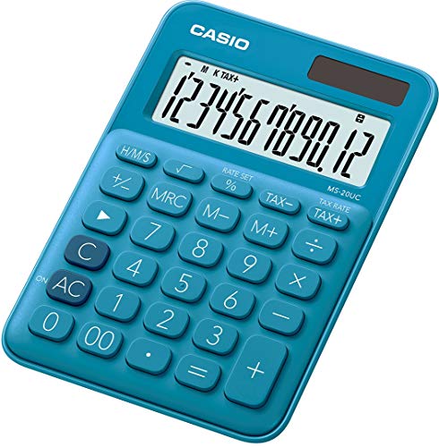 Casio MS 20UC BU Calculatrice de Bureau Bleu